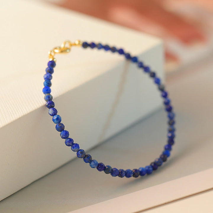 Buddha Stones Small Lazurite Lapis Lazuli Ultra-Thin Beads Balance Bracelet - image 3