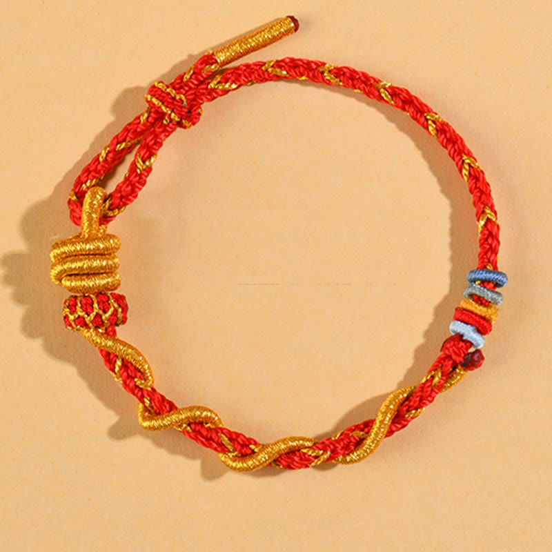 Buddha Stones Colorful String Snake Dragon Year of the Snake Luck Bracelet