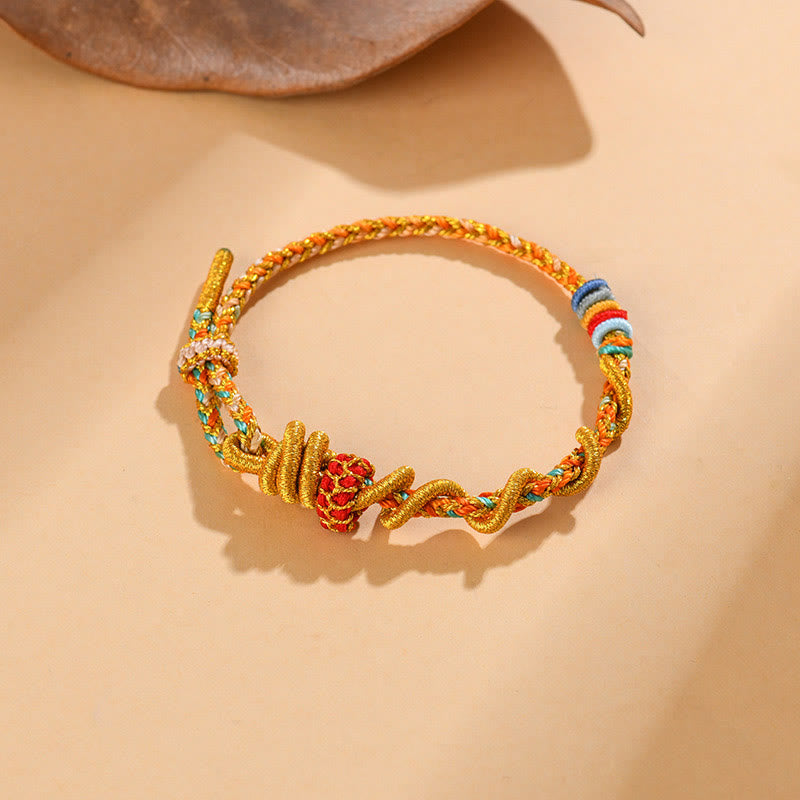 Buddha Stones Colorful String Snake Dragon Year of the Snake Luck Bracelet