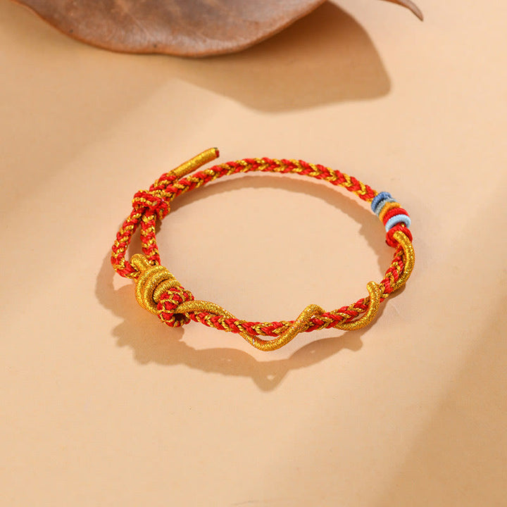 Buddha Stones Colorful String Snake Dragon Year of the Snake Luck Bracelet