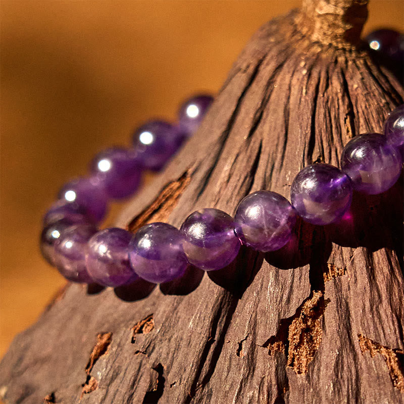 Buddha Stones Natural Amethyst Inner Peace Meditation Bracelet