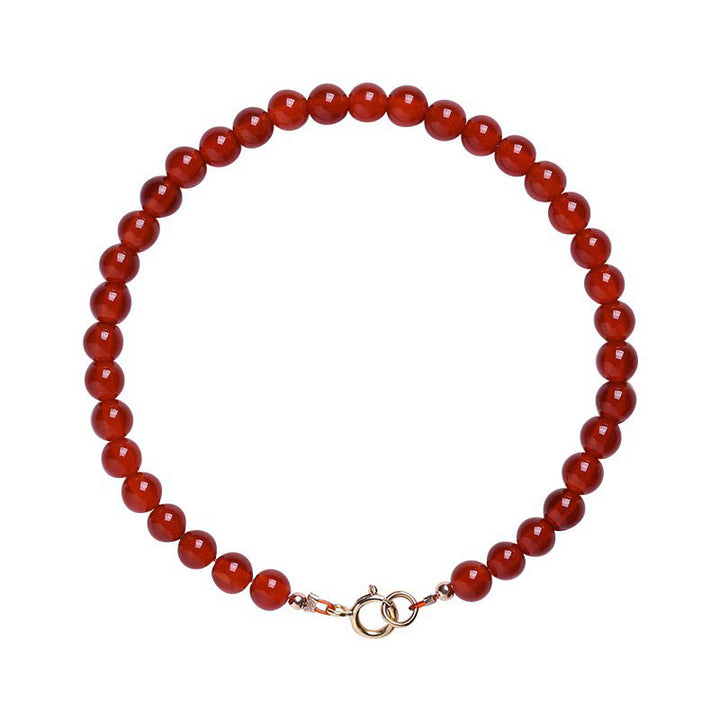 Buddha Stones Small Red Agate Ultra-thin Beads Calm Bracelet