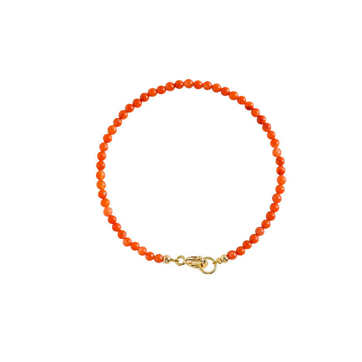 Buddha Stones Natural Cherry Persimmon Red Agate Ultra-thin Beads Confidence Bracelet