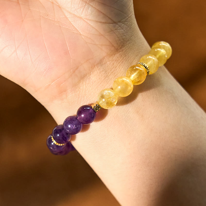 Buddha Stones Citrine Amethyst Pleasure Bracelet