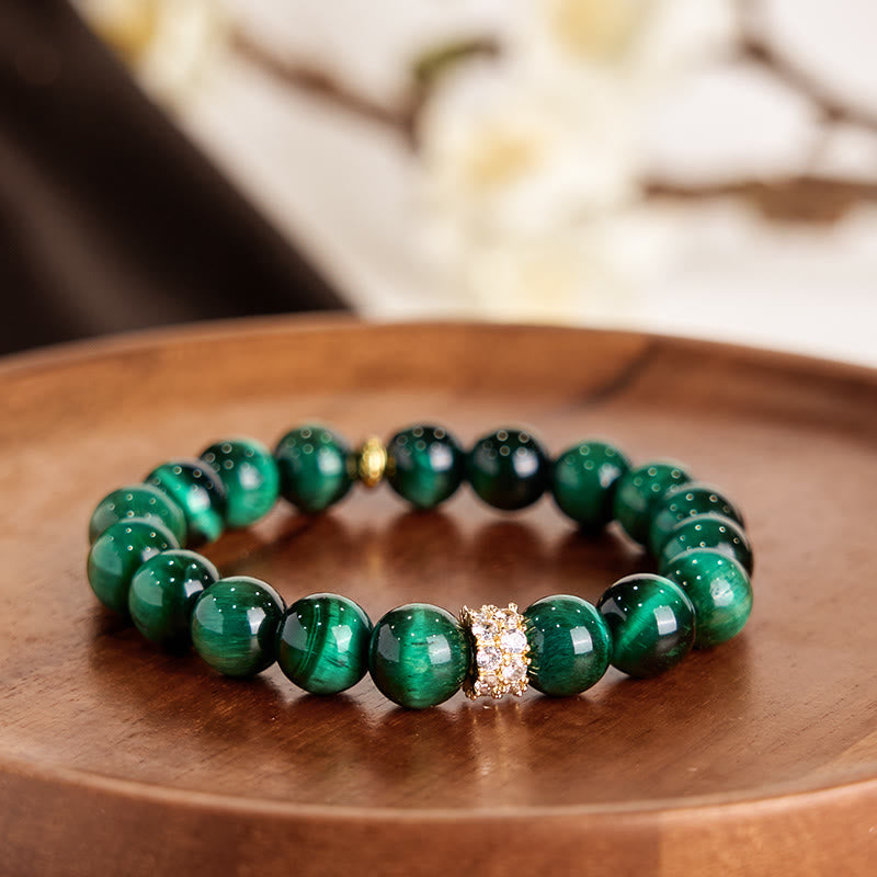 Buddha Stones Green Tiger Eye Positive Bracelet