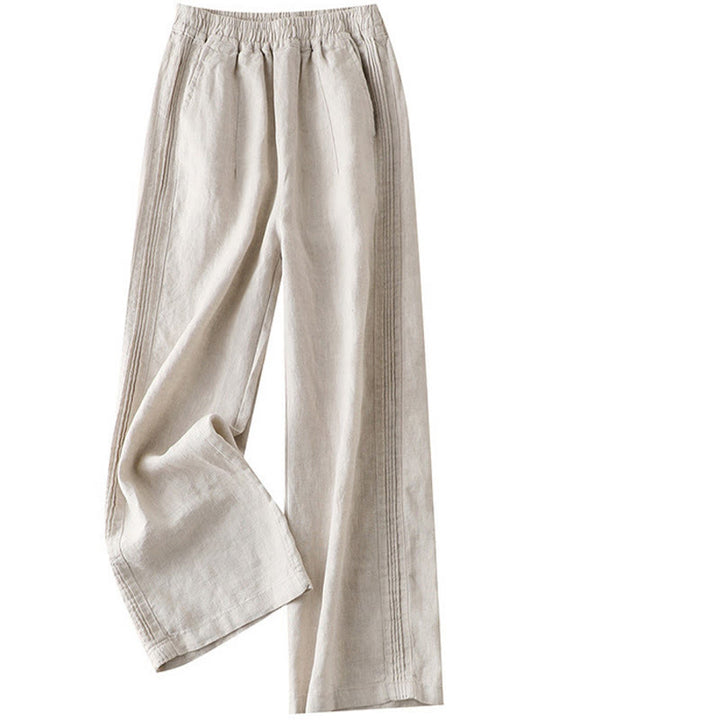 Buddha Stones Casual Plain Color Side Pleats Rayon Women's Wide Leg Pants With Pockets - image 5