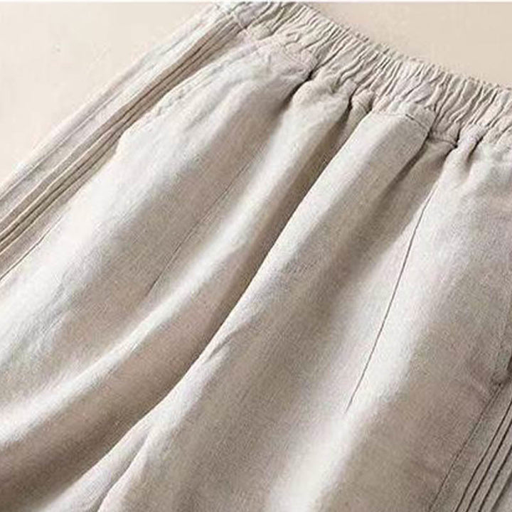 Buddha Stones Casual Plain Color Side Pleats Rayon Women's Wide Leg Pants With Pockets - image 1