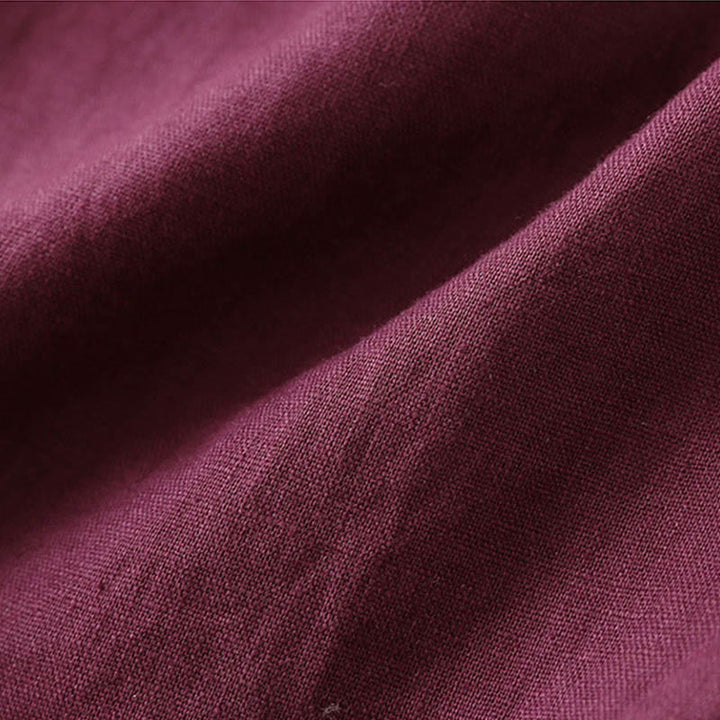 Buddha Stones Casual Plain Color Lace-up Cotton Linen Women's Wide Leg Pants - image 18