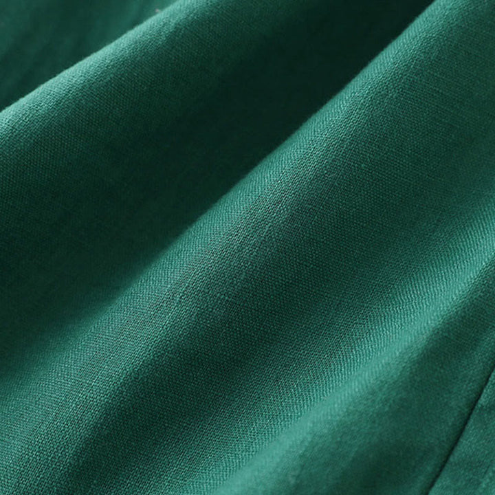 Buddha Stones Casual Plain Color Lace-up Cotton Linen Women's Wide Leg Pants - image 12