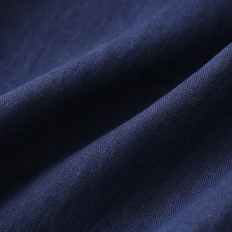 Buddha Stones Casual Plain Color Lace-up Cotton Linen Women's Wide Leg Pants - image 8