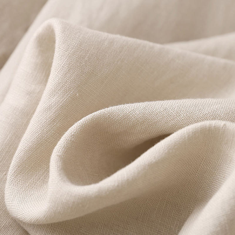 Buddha Stones Casual Plain Color Lace-up Cotton Linen Women's Wide Leg Pants - image 25