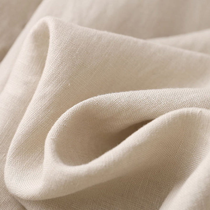 Buddha Stones Casual Plain Color Lace-up Cotton Linen Women's Wide Leg Pants - image 25