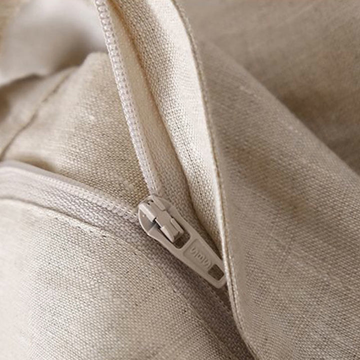 Buddha Stones Plain Color Pleated Zipper Button Cotton Linen Women's Shorts With Pockets - image 13