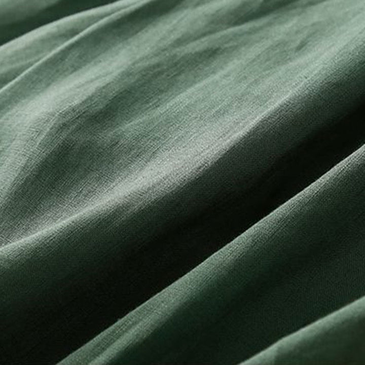 Buddha Stones Plain Color Pleated Zipper Button Cotton Linen Women's Shorts With Pockets - image 19