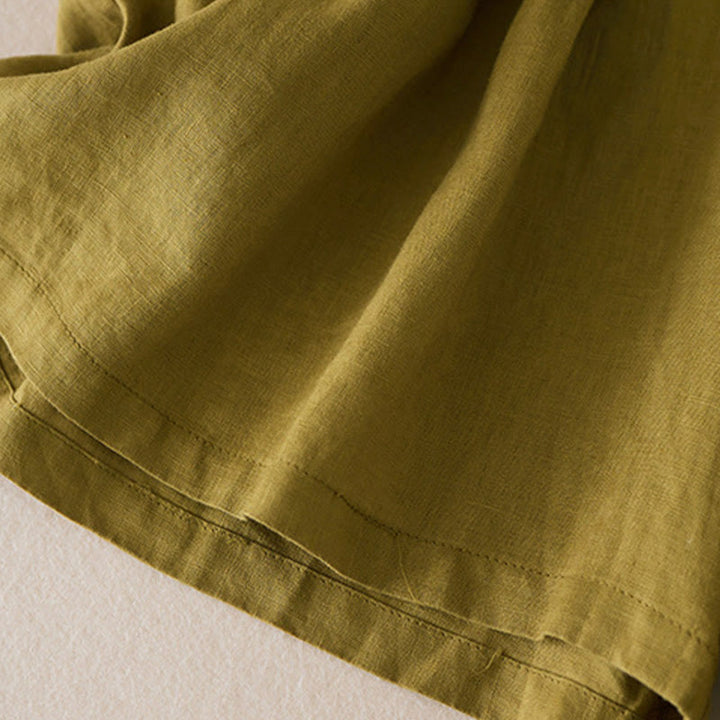 Buddha Stones Casual Solid Plain Color Cotton Linen Women's Shorts With Pockets - image 12