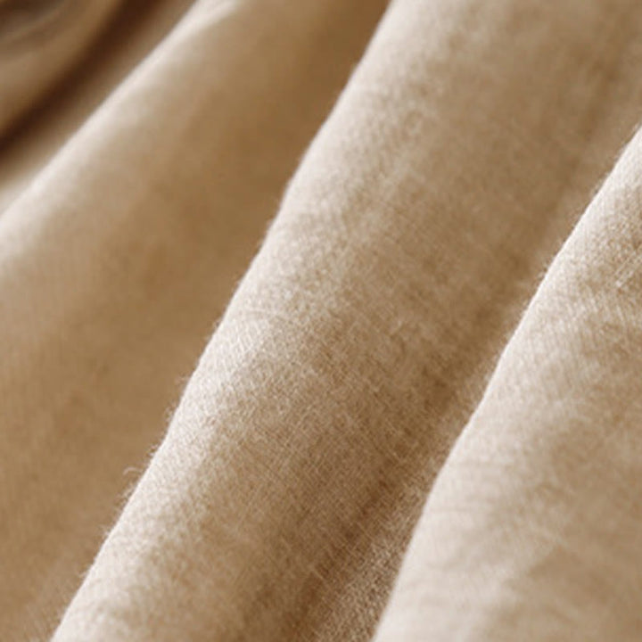 Buddha Stones Casual Embroidered Plant Stand Collar Design Three Quarter Sleeve Women's Cotton Linen Shirt - image 20