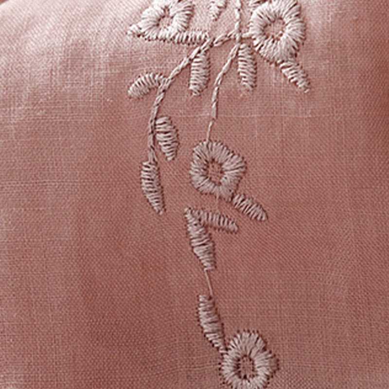 Buddha Stones Casual Women's Embroidered Flower V-neck Design Loose Half Sleeve Cotton Linen Shirt - image 8