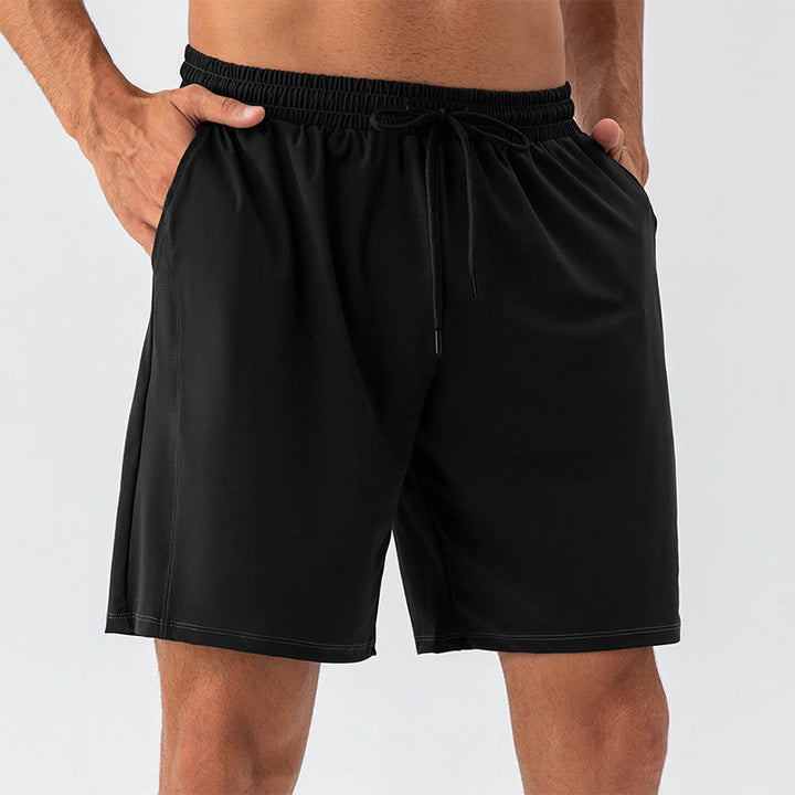 Buddha Stones Men's Casual Breathable Loose Nylon Quick Dry Sports Shorts With Pockets - Black - US/UK/AU44，EU54 (2XL) - image 5