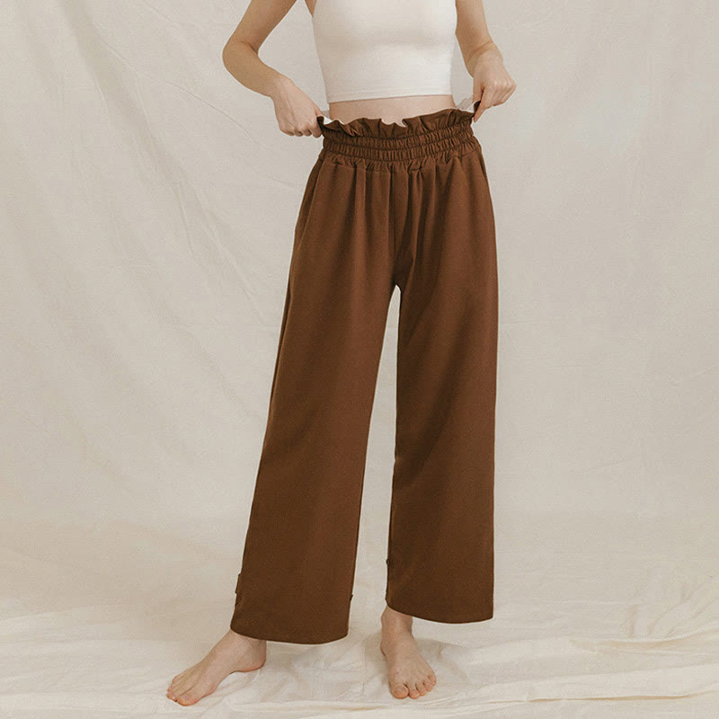 Buddha Stones Casual Buckle Loose Women's Spandex Pants With Pockets - image 4
