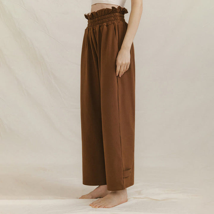 Buddha Stones Casual Buckle Loose Women's Spandex Pants With Pockets - image 3
