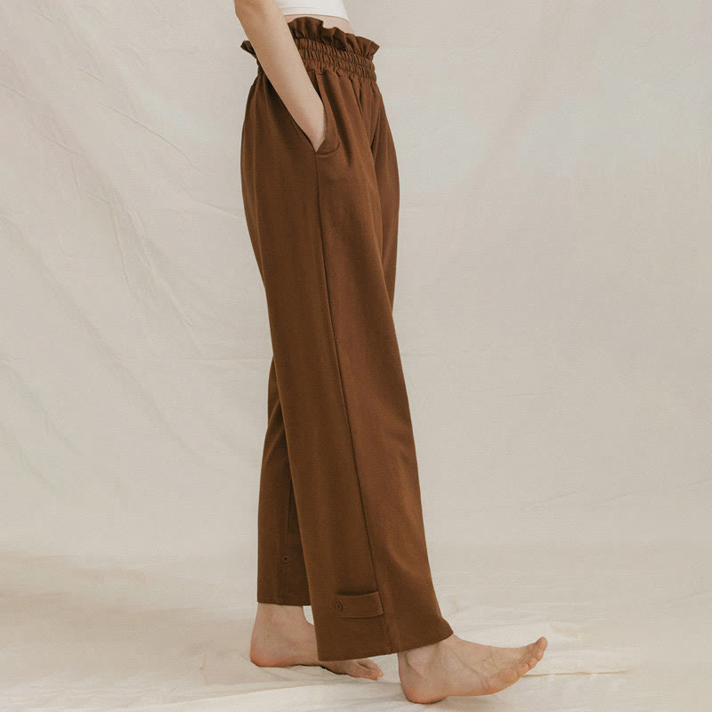 Buddha Stones Casual Buckle Loose Women's Spandex Pants With Pockets - image 4