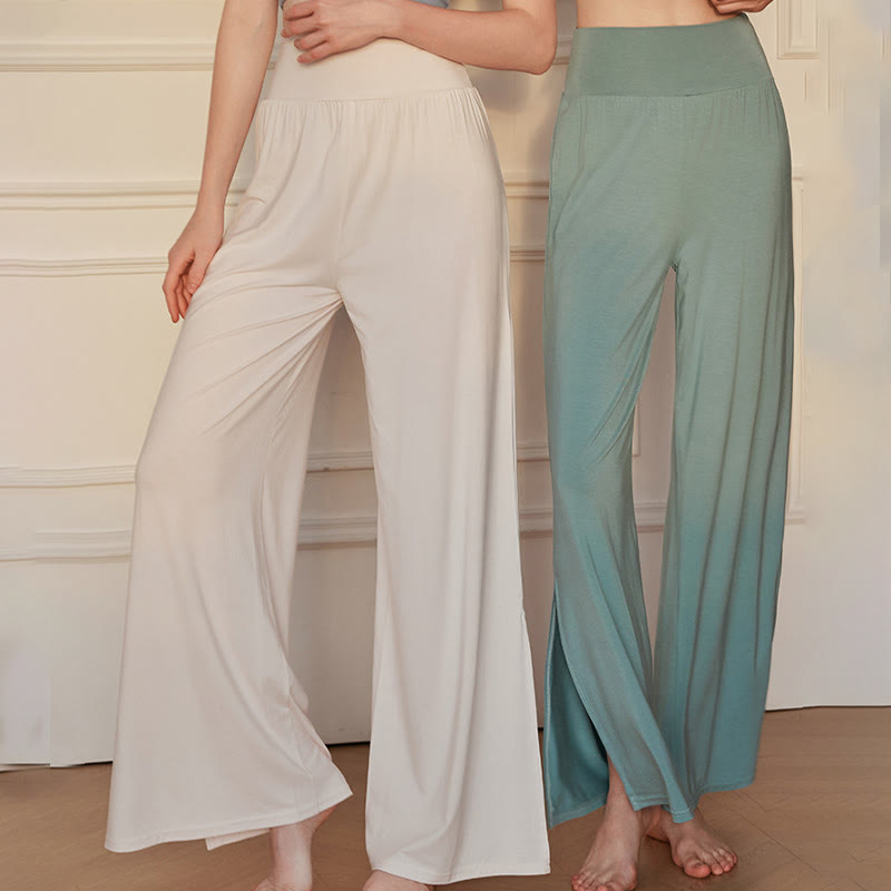 Buddha Stones Casual Plain High Waist Elastic Women's Cotton Wide Leg Pants - image 11