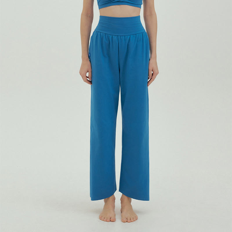 Buddha Stones Casual Loose Tie-down Hem Plain High Waist Women's Leica Pants With Pockets - AntiqueWhite - US4，UK/AU8，EU36 (L) - image 44