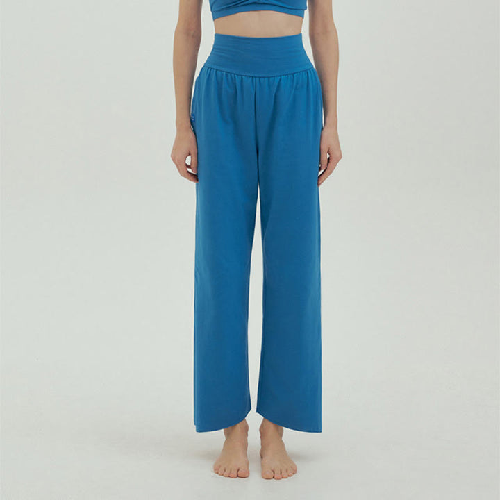 Buddha Stones Casual Loose Tie-down Hem Plain High Waist Women's Leica Pants With Pockets - AntiqueWhite - US4，UK/AU8，EU36 (L) - image 44