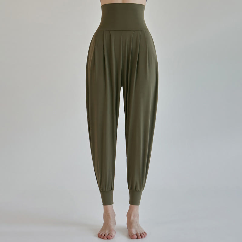 Buddha Stones Casual Plain High Waist Quick Drying Women's Leica Pants With Pockets - image 2