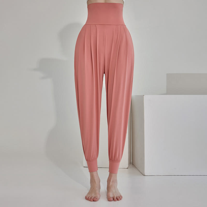 Buddha Stones Casual Plain High Waist Quick Drying Women's Leica Pants With Pockets - LightCoral - US4，UK/AU8，EU36 (L) - image 21