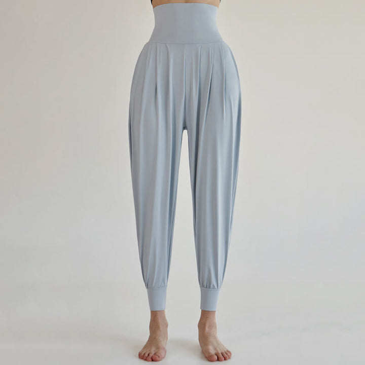 Buddha Stones Casual Plain High Waist Quick Drying Women's Leica Pants With Pockets - PowderBlue - US4，UK/AU8，EU36 (L) - image 8