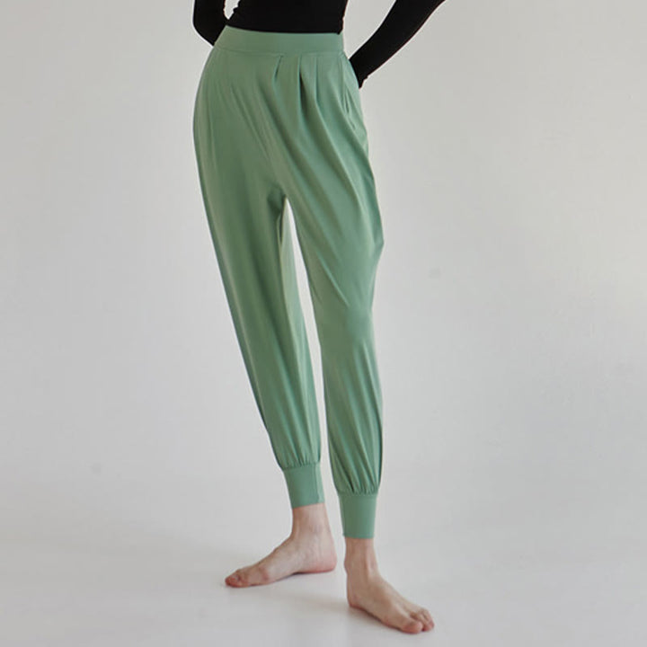 Buddha Stones Casual Plain High Waist Quick Drying Women's Leica Pants With Pockets - image 35