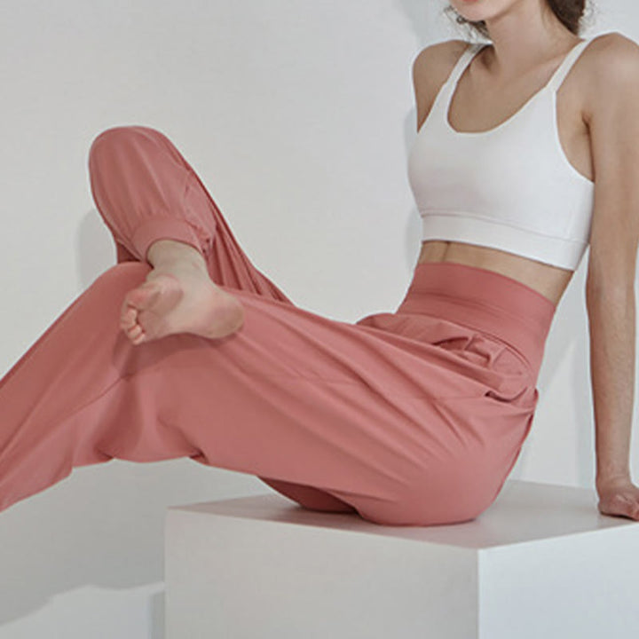 Buddha Stones Casual Plain High Waist Quick Drying Women's Leica Pants With Pockets - image 23