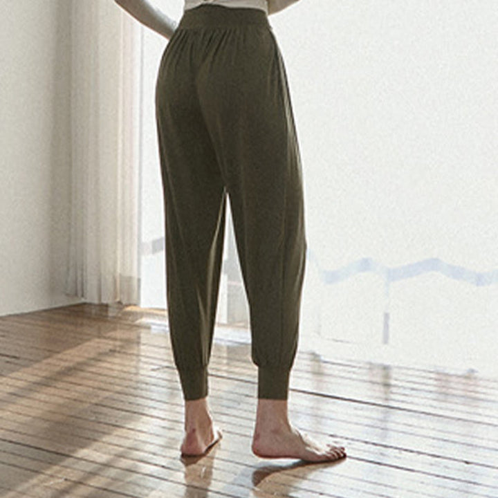 Buddha Stones Casual Plain High Waist Quick Drying Women's Leica Pants With Pockets - image 4