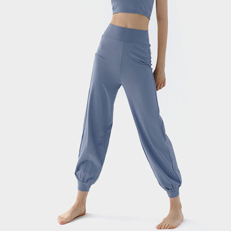 Buddha Stones Casual Plain High Waist Quick Drying Women's Leica Pants - SteelBlue - US4，UK/AU8，EU36 (L) - image 11