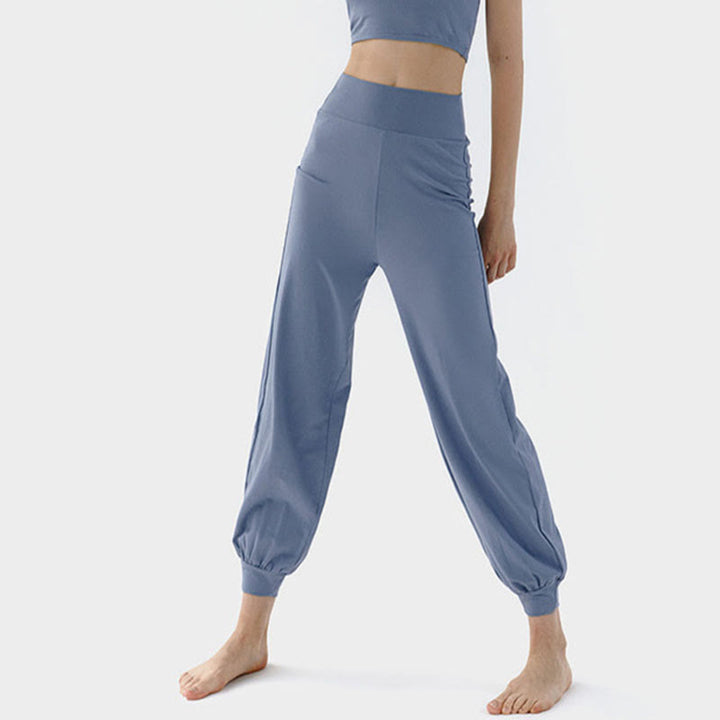 Buddha Stones Casual Plain High Waist Quick Drying Women's Leica Pants - SteelBlue - US4，UK/AU8，EU36 (L) - image 11
