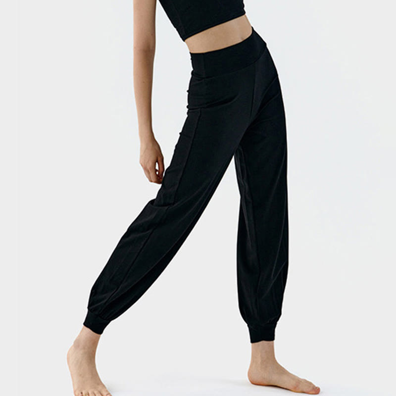 Buddha Stones Casual Plain High Waist Quick Drying Women's Leica Pants - Black - US4，UK/AU8，EU36 (L) - image 16