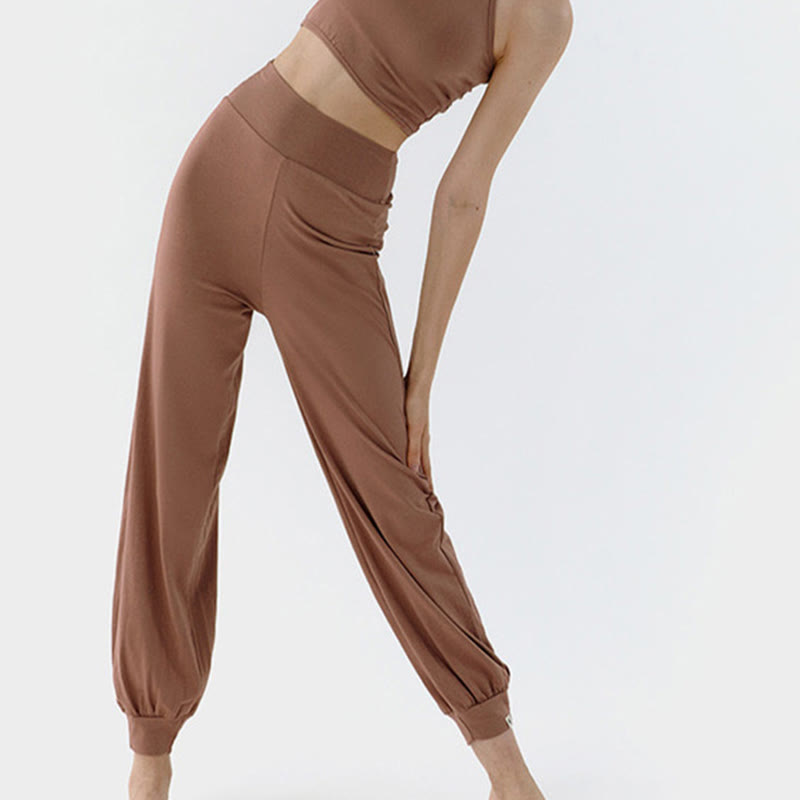 Buddha Stones Casual Plain High Waist Quick Drying Women's Leica Pants - image 2