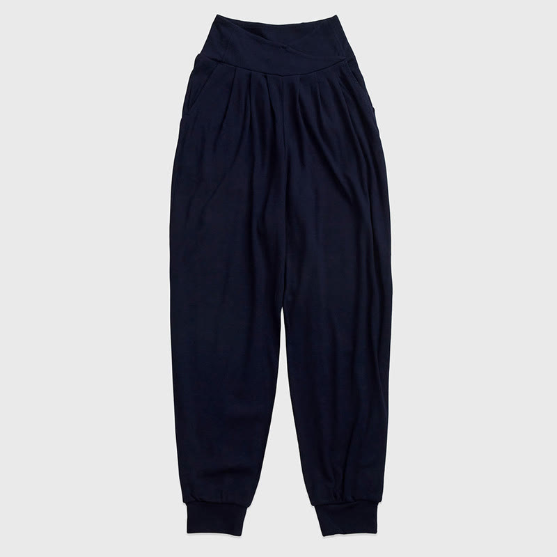 Buddha Stones Casual Plain Threaded Slit Hem Women's Spandex Pants With Pockets - MidnightBlue - US6，UK/AU10，EU38 (XL) - image 13