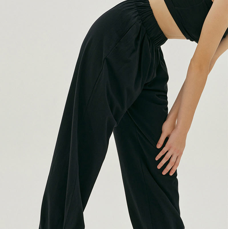 Buddha Stones Casual Plain Breathable Loose Women's Leica Harem Pants With Pockets - image 10