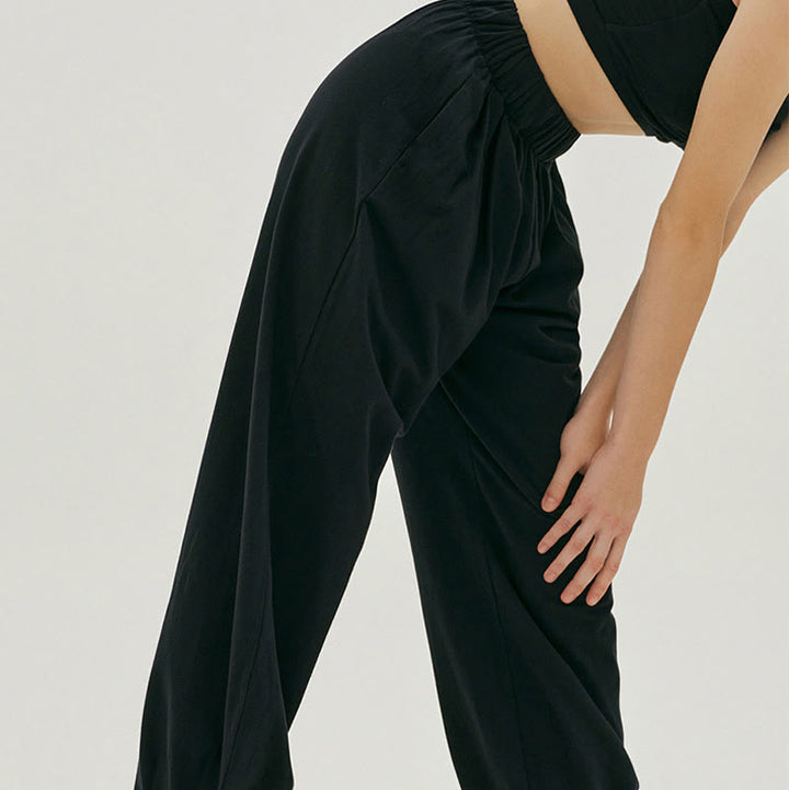 Buddha Stones Casual Plain Breathable Loose Women's Leica Harem Pants With Pockets - image 10