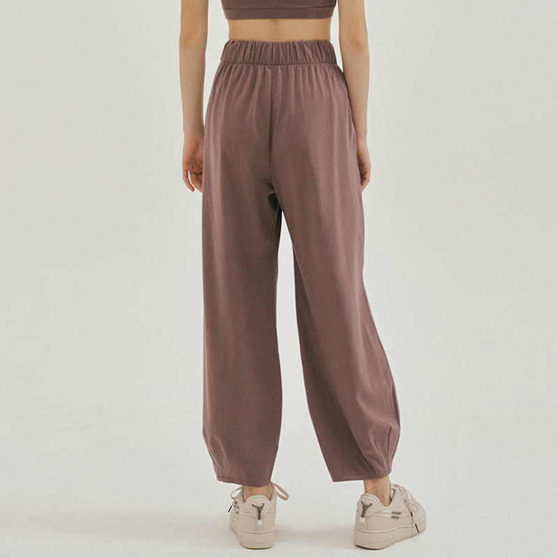 Buddha Stones Casual Plain Breathable Loose Women's Leica Harem Pants With Pockets - image 23