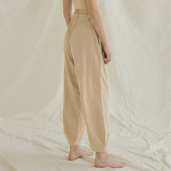 Buddha Stones Casual Plain Breathable Loose Women's Leica Harem Pants With Pockets - image 4