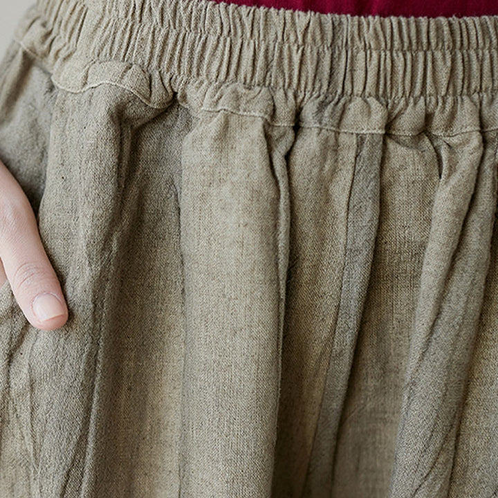 Buddha Stones Casual Plain Loose Tie-Dye Distressed Women's Ramie Pants With Pockets - image 25