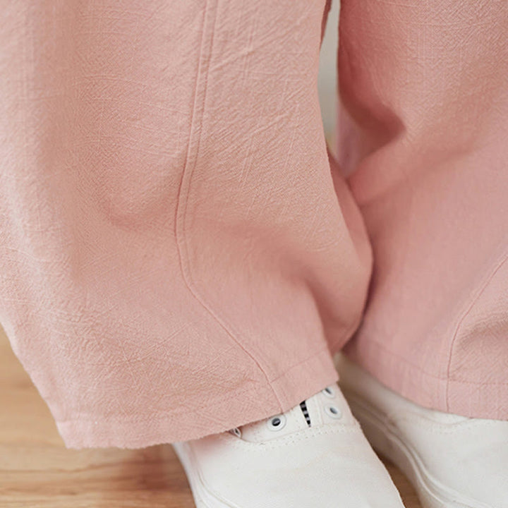 Buddha Stones Casual Plain Loose Rope Women's Cotton Linen Pants With Pockets - image 7