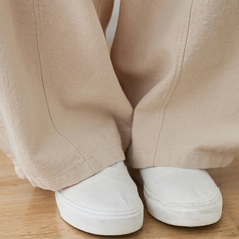 Buddha Stones Casual Plain Loose Rope Women's Cotton Linen Pants With Pockets - image 17