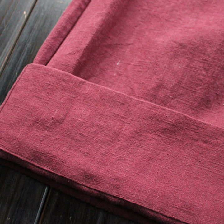 Buddha Stones Casual Plain Loose Women's Ramie Wide Leg Pants With Pockets - image 15