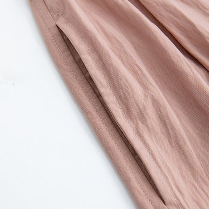 Buddha Stones Casual Plain Loose High elastic belly support Women's Viscose Wide Leg Pants With Pockets - image 14