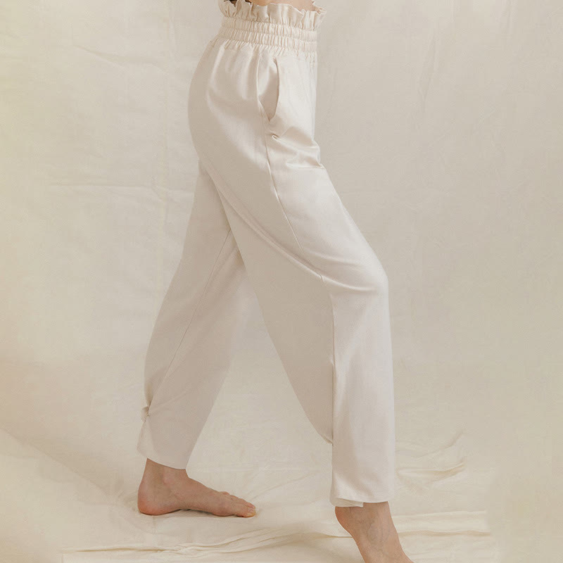 Buddha Stones Casual Buckle Loose Women's Spandex Pants With Pockets - image 21