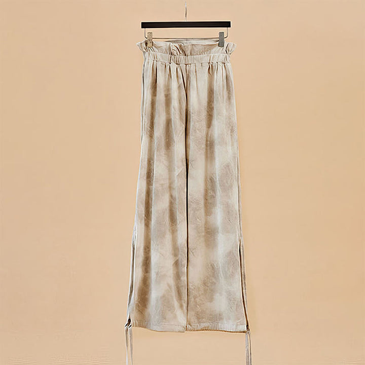 Buddha Stones Casual Trouser Leg Ties Ink Printing Women's Spandex Pants - image 8